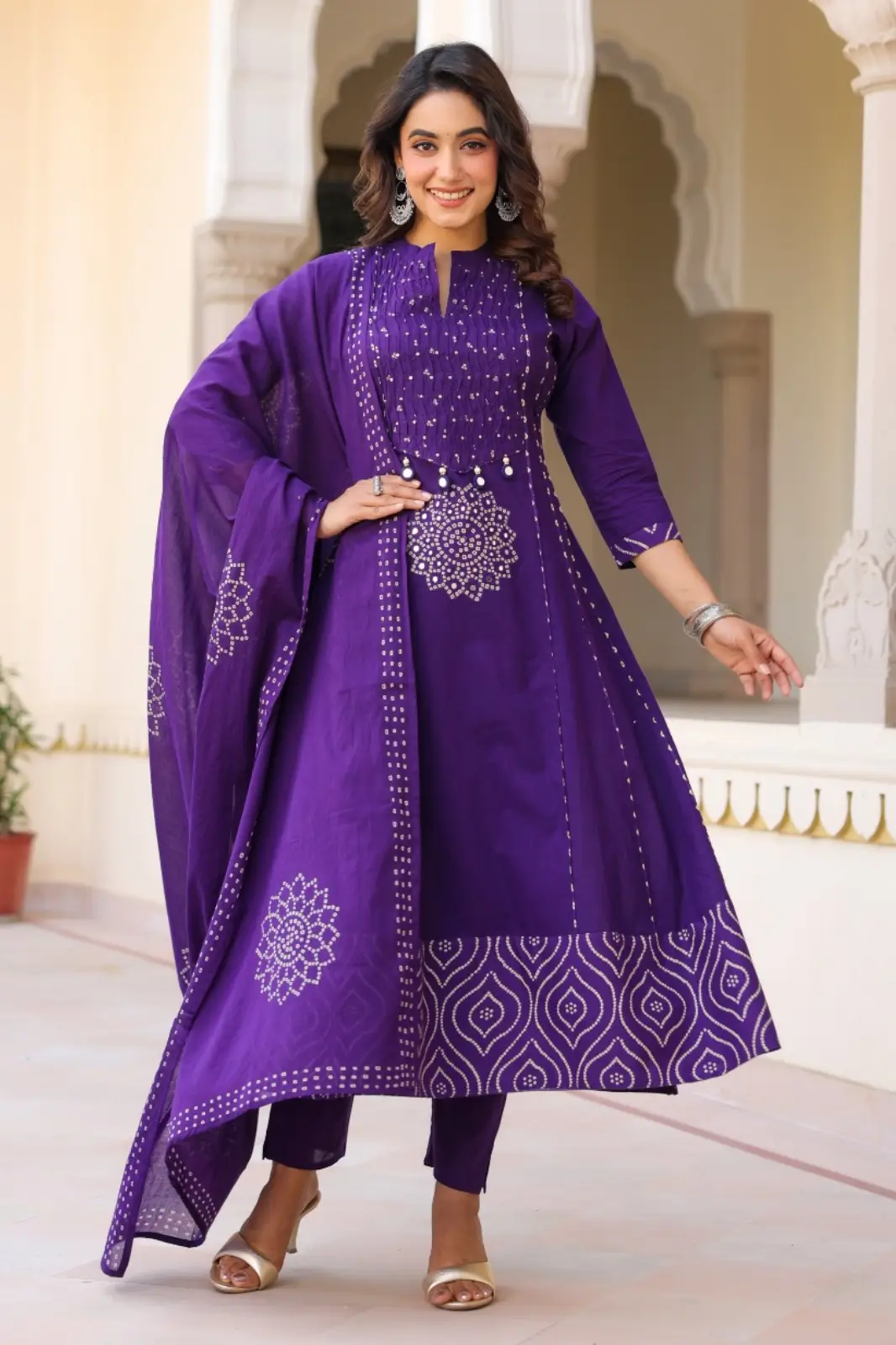 Intricately printed ethnic suit set